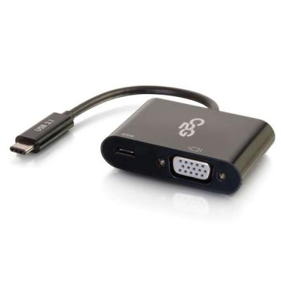 USB-C To VGA Video Adapter Converter With Power Delivery - Black